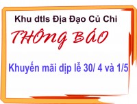 Khuyến mãi dịp lễ 30 tháng 4 va 1 tháng 5 năm 2019